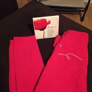 Justice Girls Skinny Red Jeans Size 12R